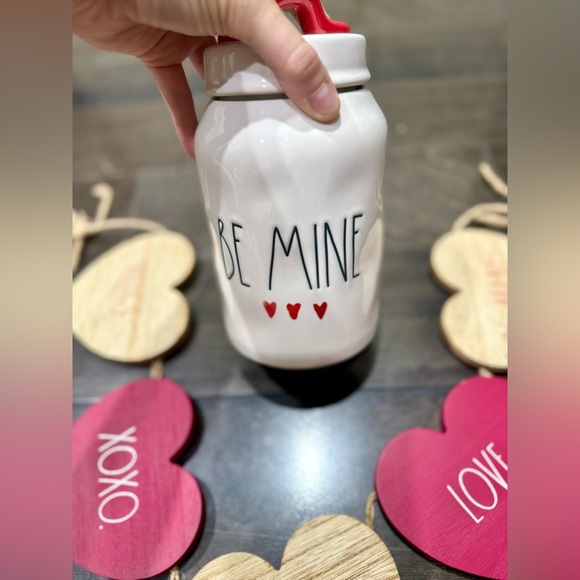 Rae Dunn Valentine Themed Ceramic Kitchen Storage Canister with Lid & Banner - Picture 5 of 7